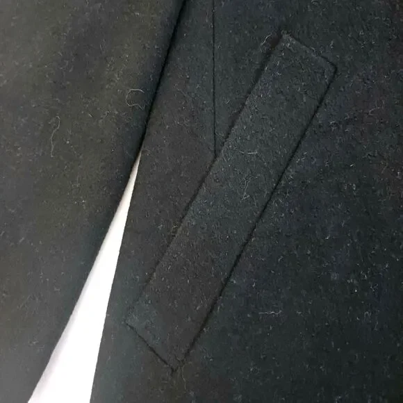 100% Cashmere Mens Knee Length Overcoat Blk Palmbird EU 50 US 40